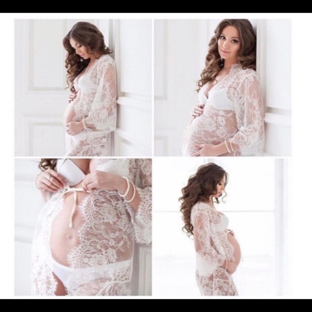 Women’s Lace Robe - White - Small